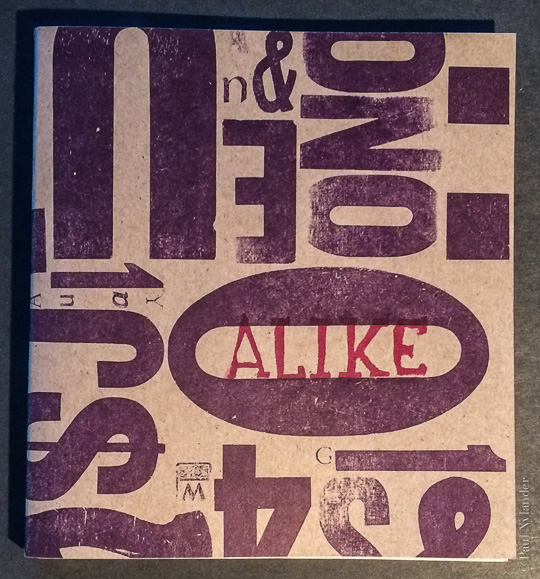 Cover of Alike, a hand made book by Paul Nylander